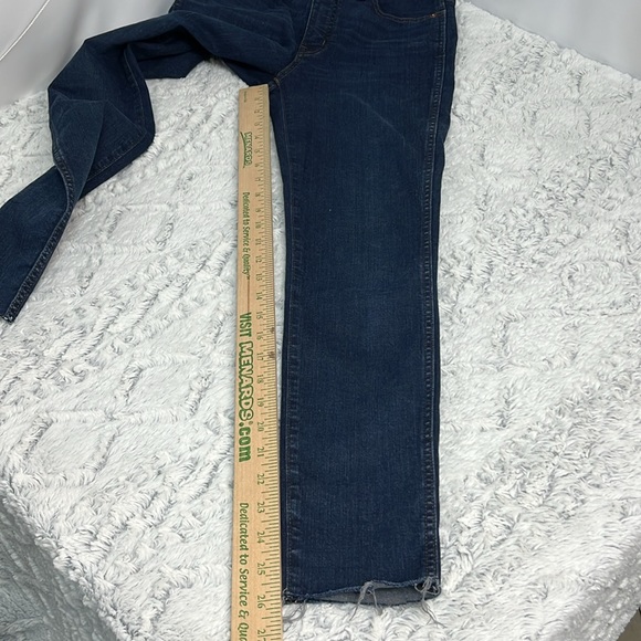 Madewell 10” high rise skinny Dark Denim Jeans with Raw hem size 25 - Picture 9 of 13